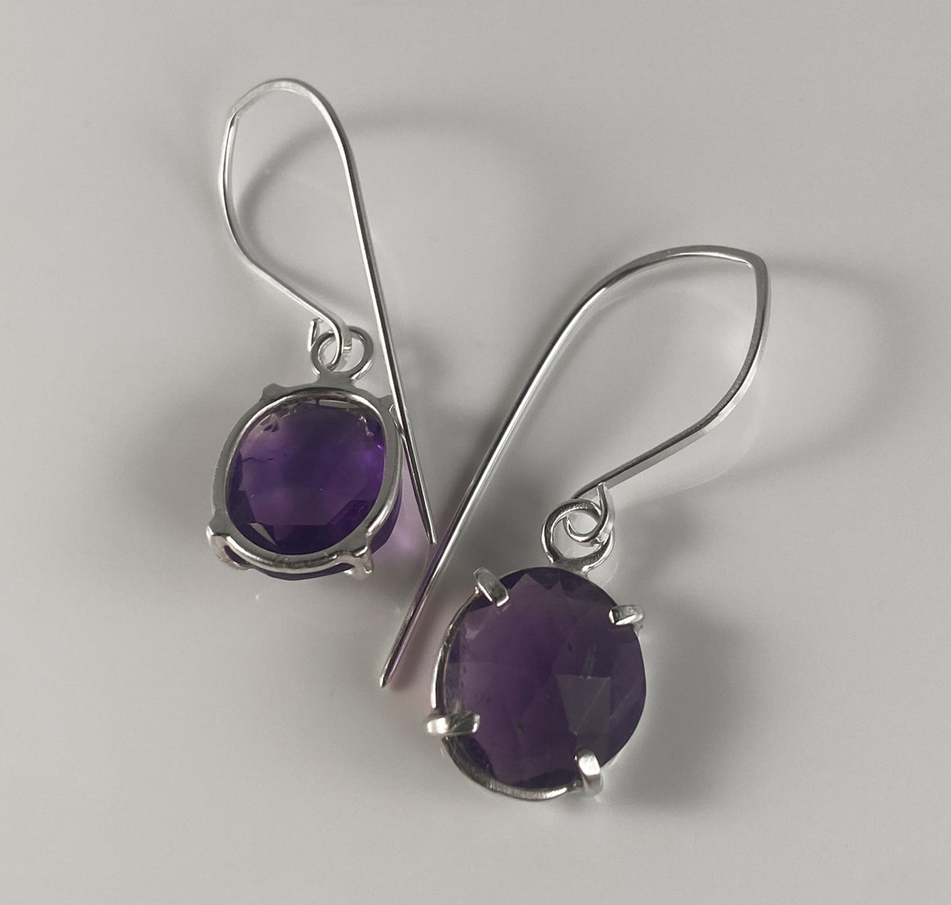 Rosecut Amethyst Drop Earrings