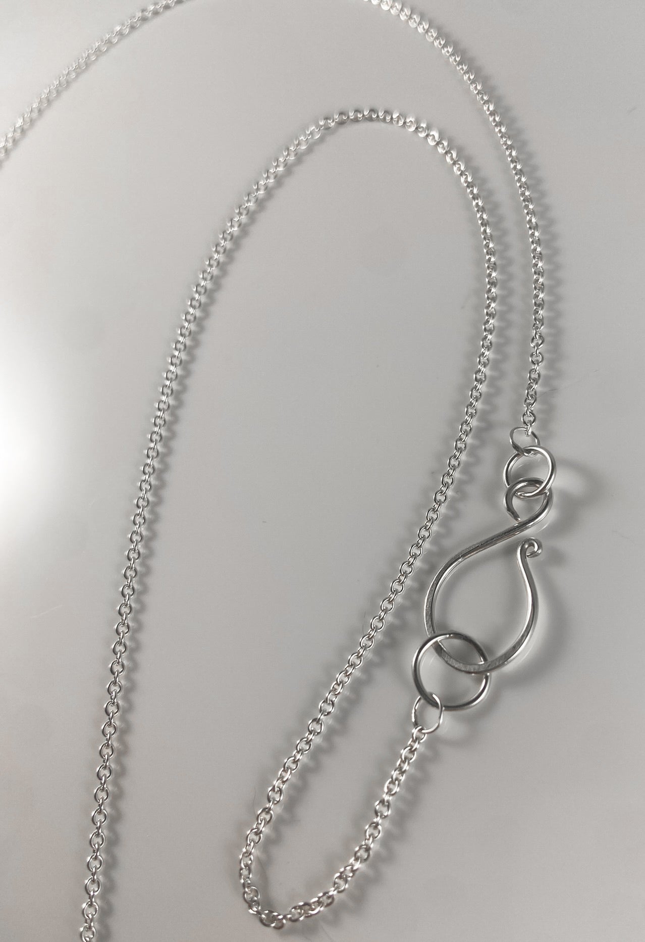 Sterling Silver Bar Necklace with Petals