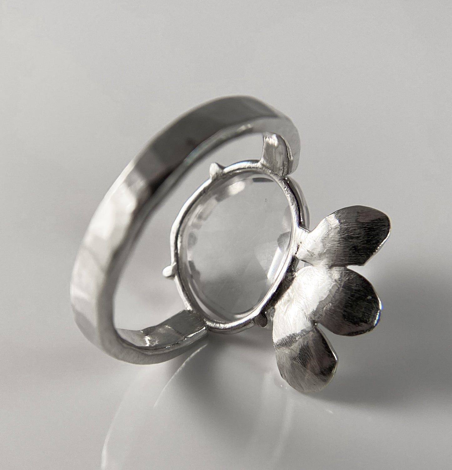 Rosecut Clear Quartz Ring