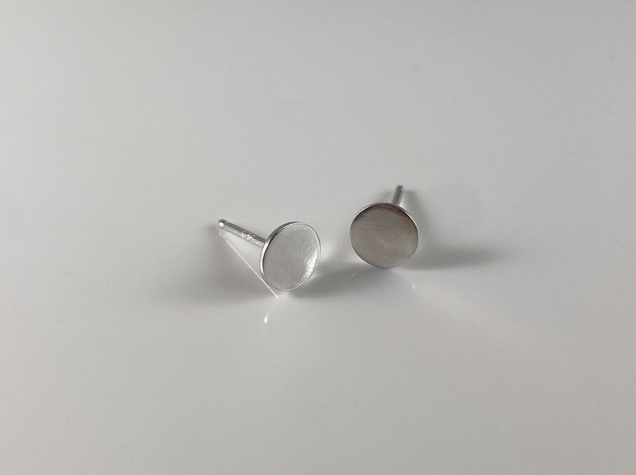 Sterling Silver Dainty Disc Stud Earring