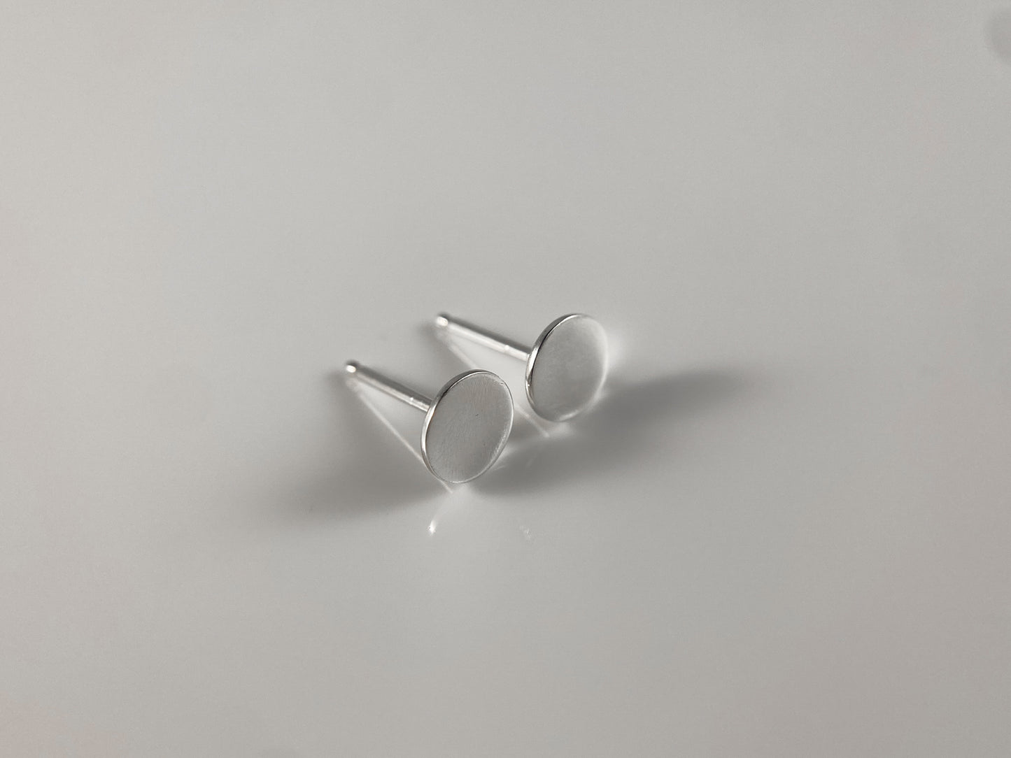 Sterling Silver Dainty Disc Stud Earring