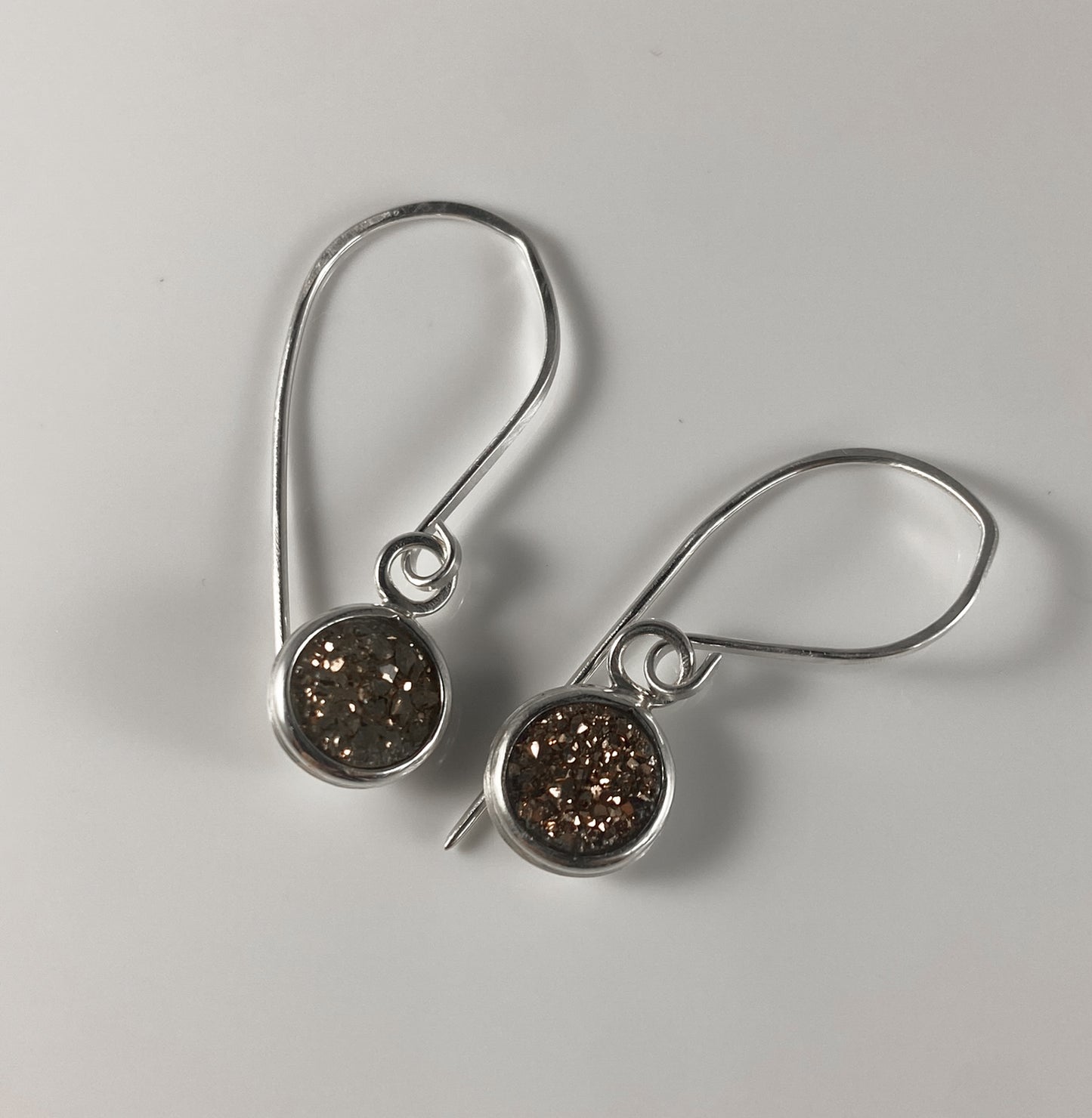 Gold Druzy Drop Earrings