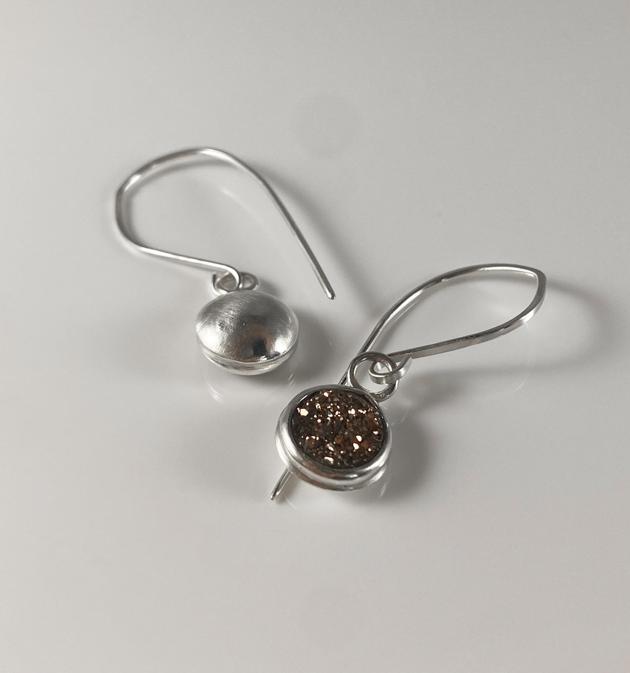 Gold Druzy Drop Earrings
