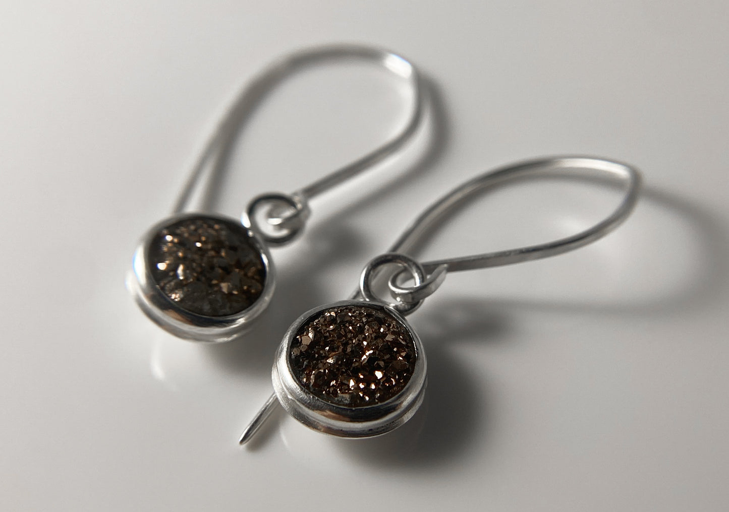 Gold Druzy Drop Earrings