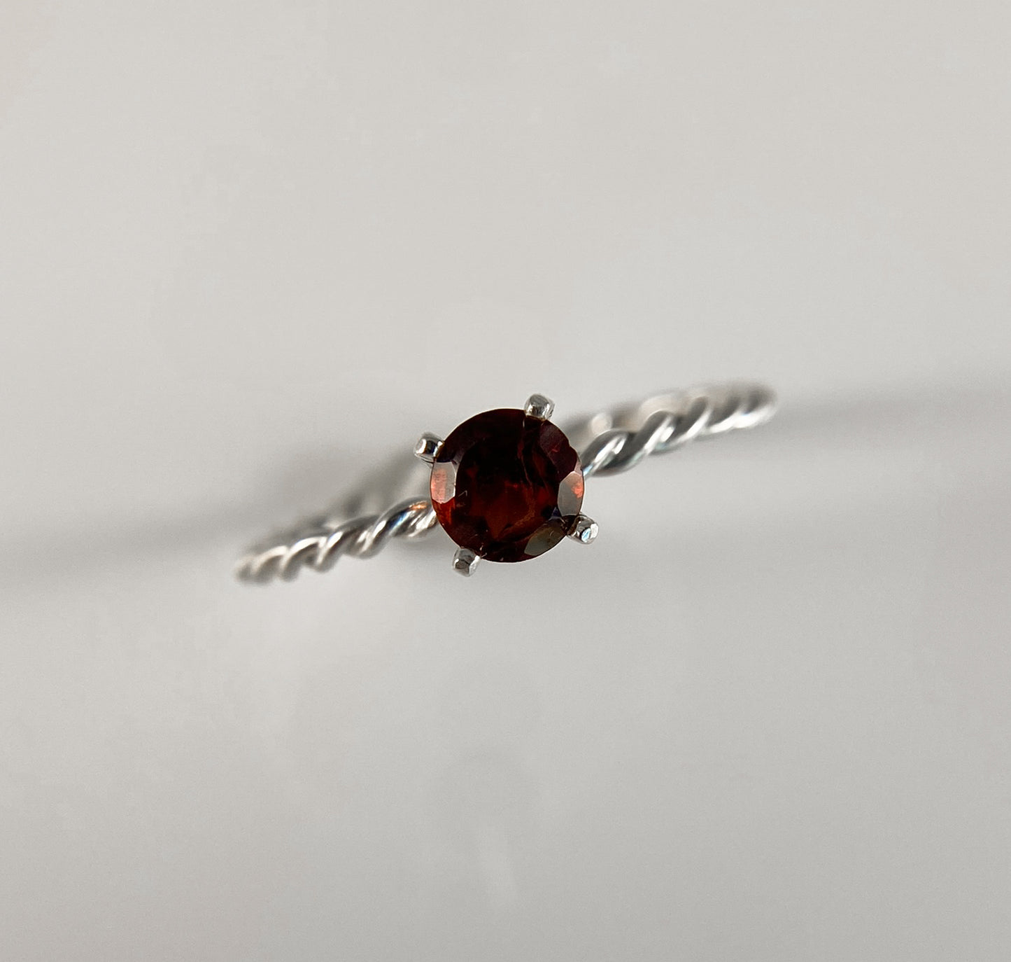 Solitaire Garnet Ring