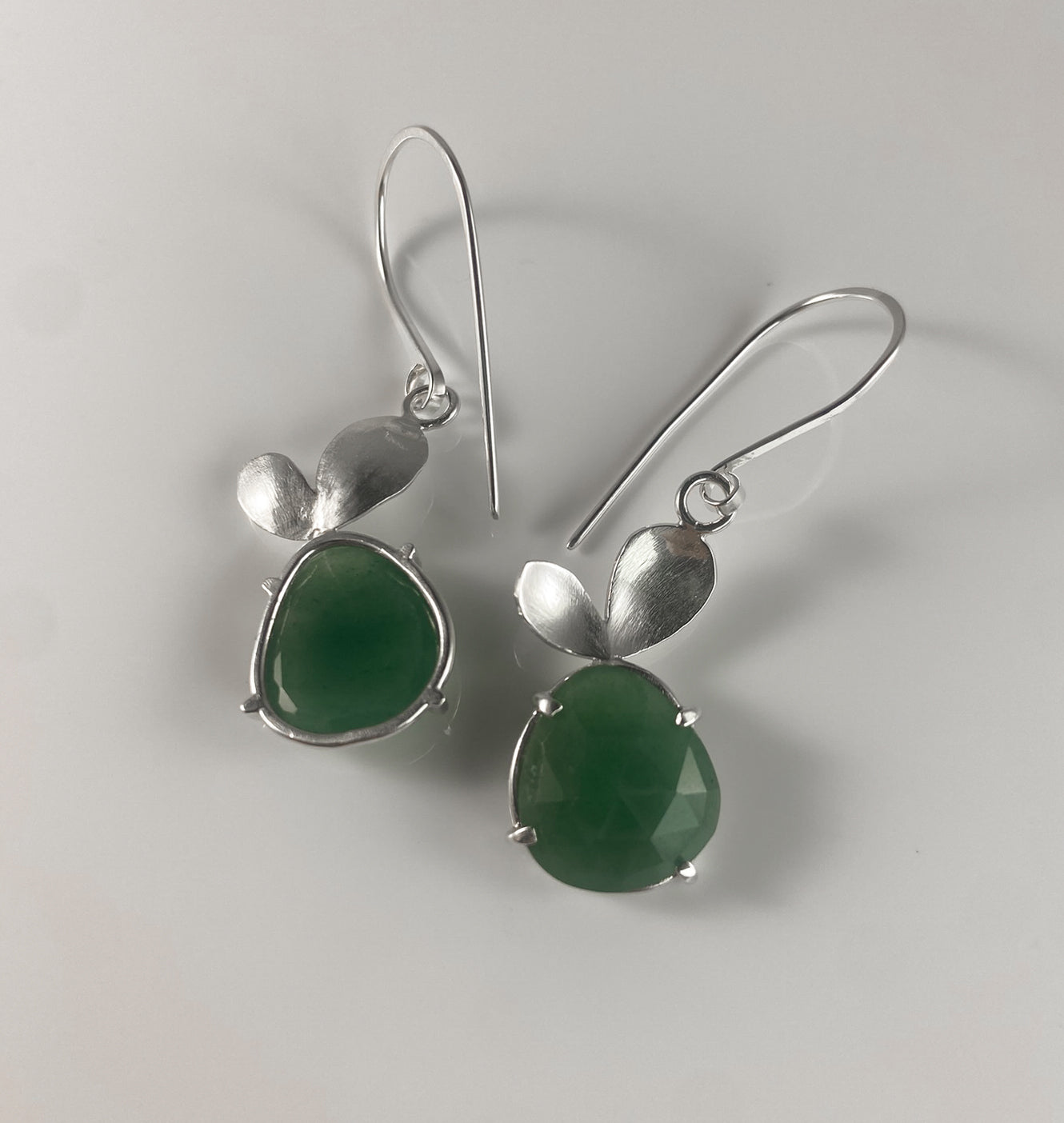 Rosecut Green Onyx Drop Earrings