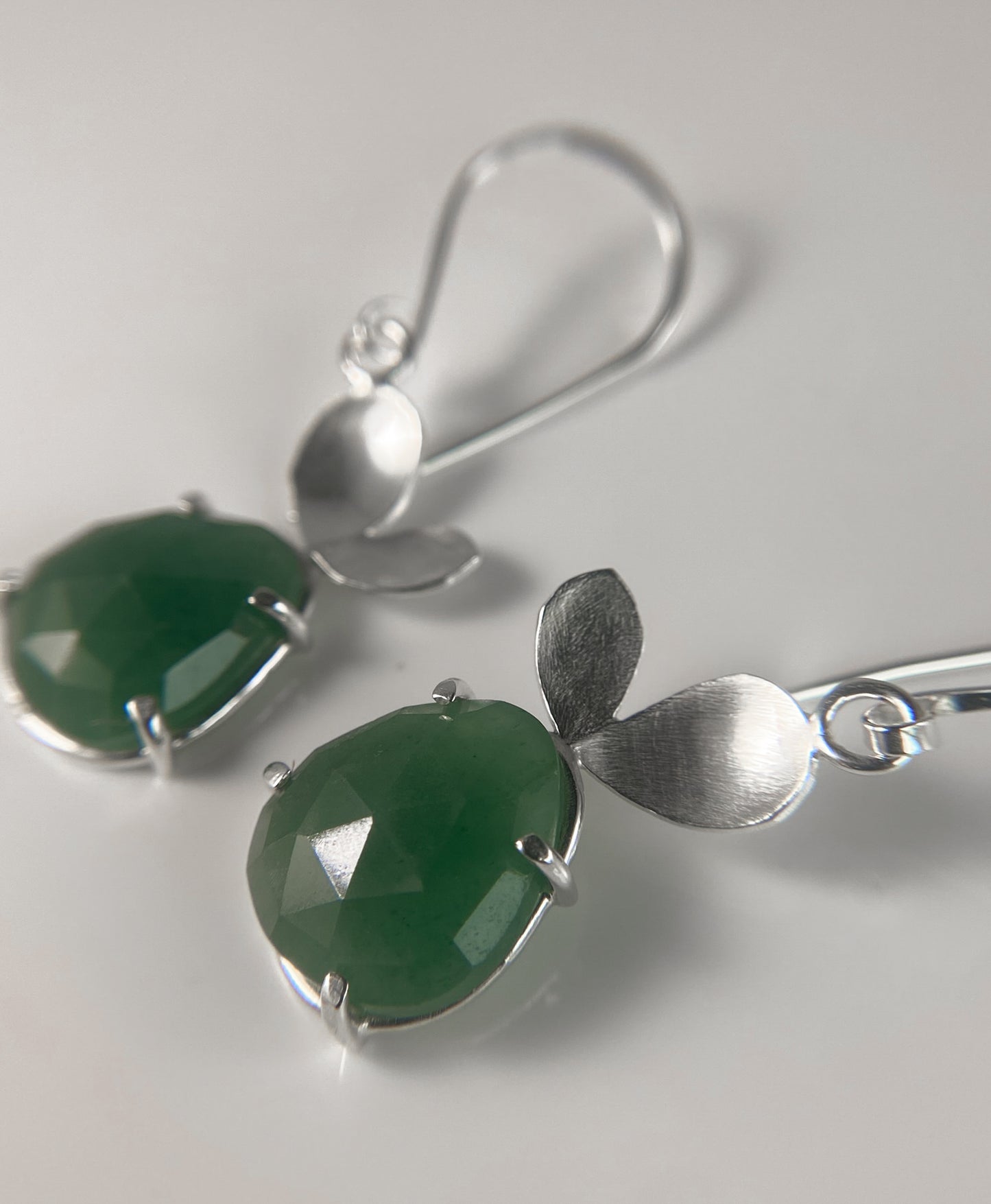 Rosecut Green Onyx Drop Earrings