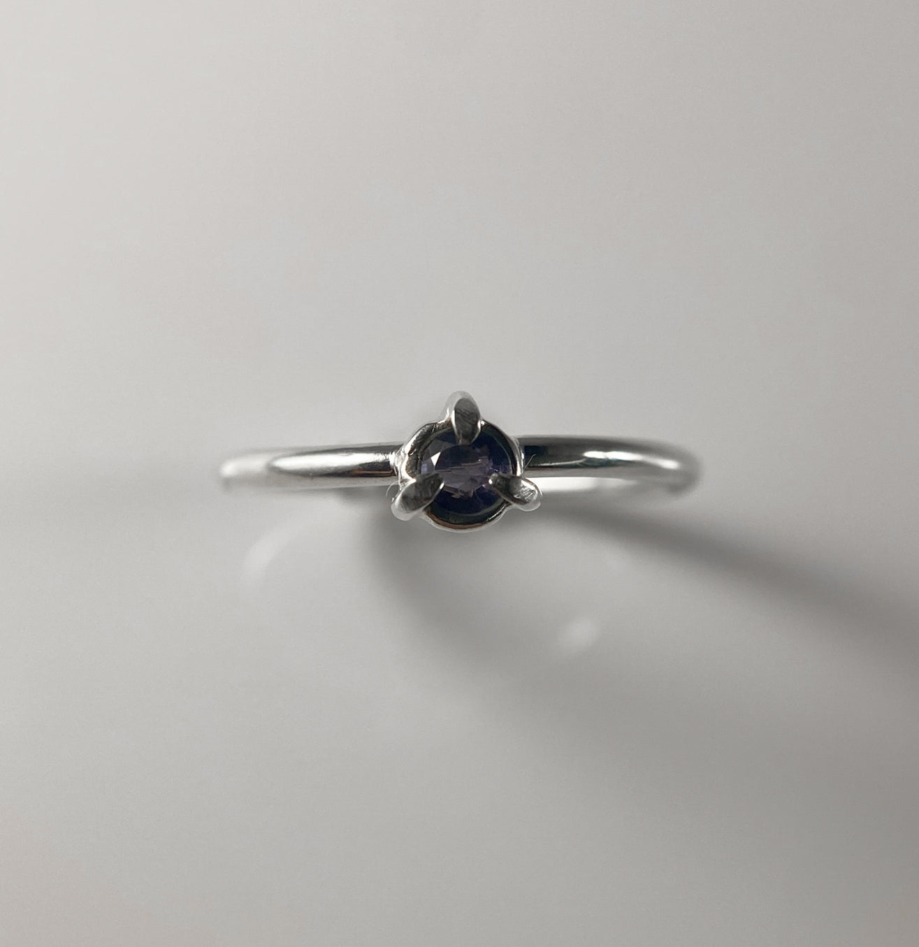 Solitaire Iolite Ring