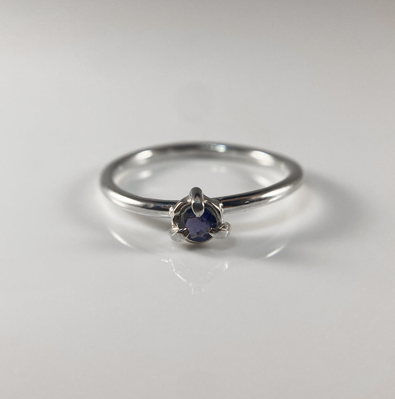 Solitaire Iolite Ring
