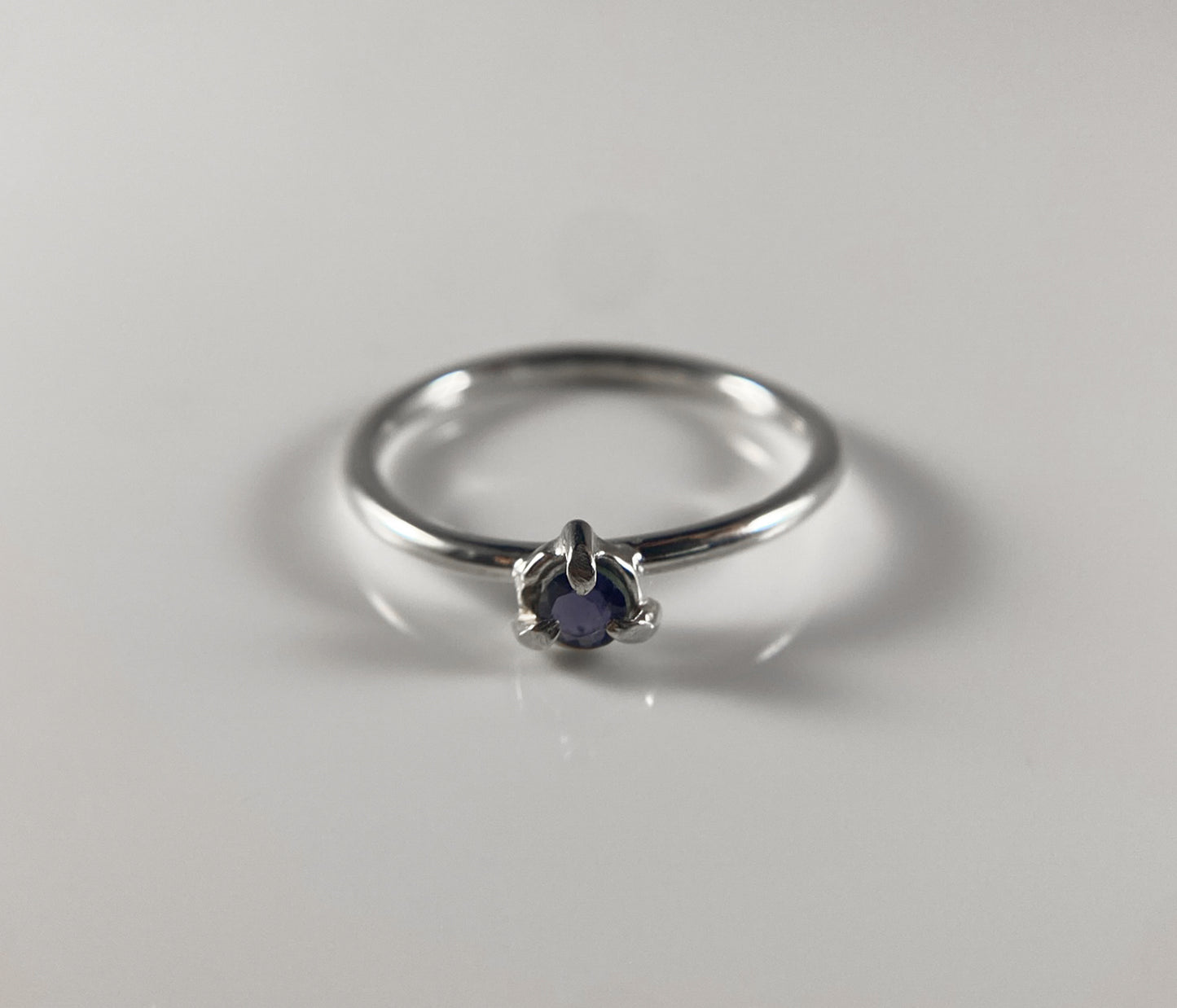 Solitaire Iolite Ring