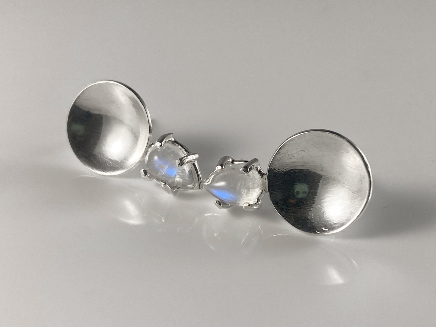Rainbow Moonstone Stud Earrings