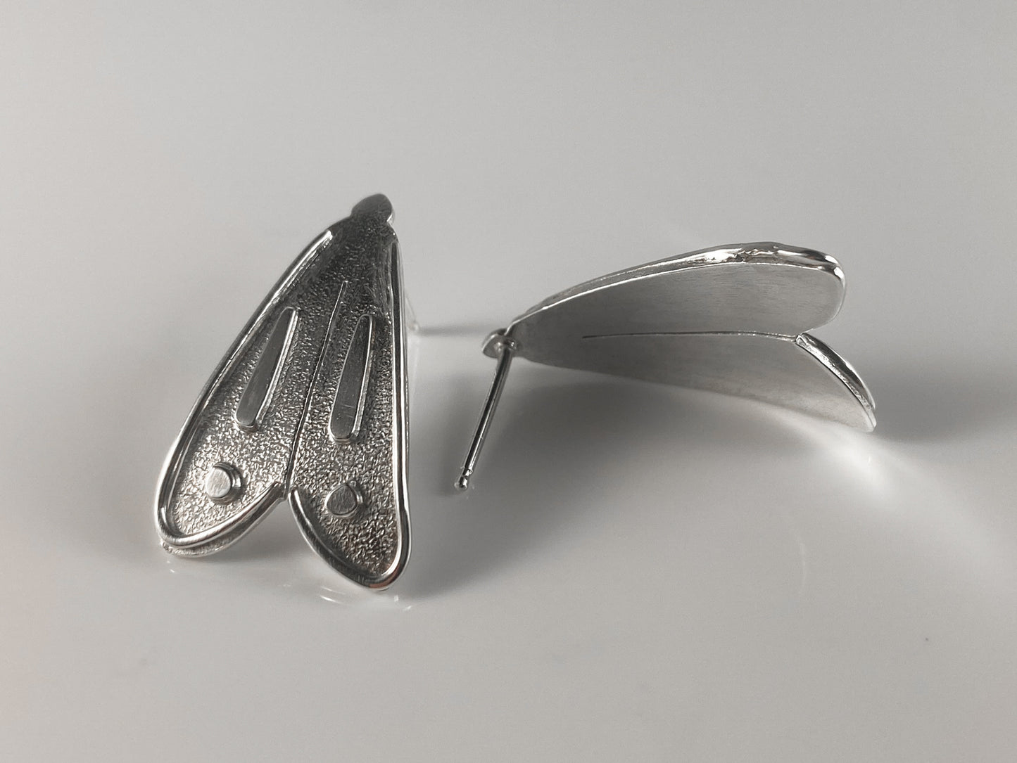 Moth Inspired Sterling Silver Earrings