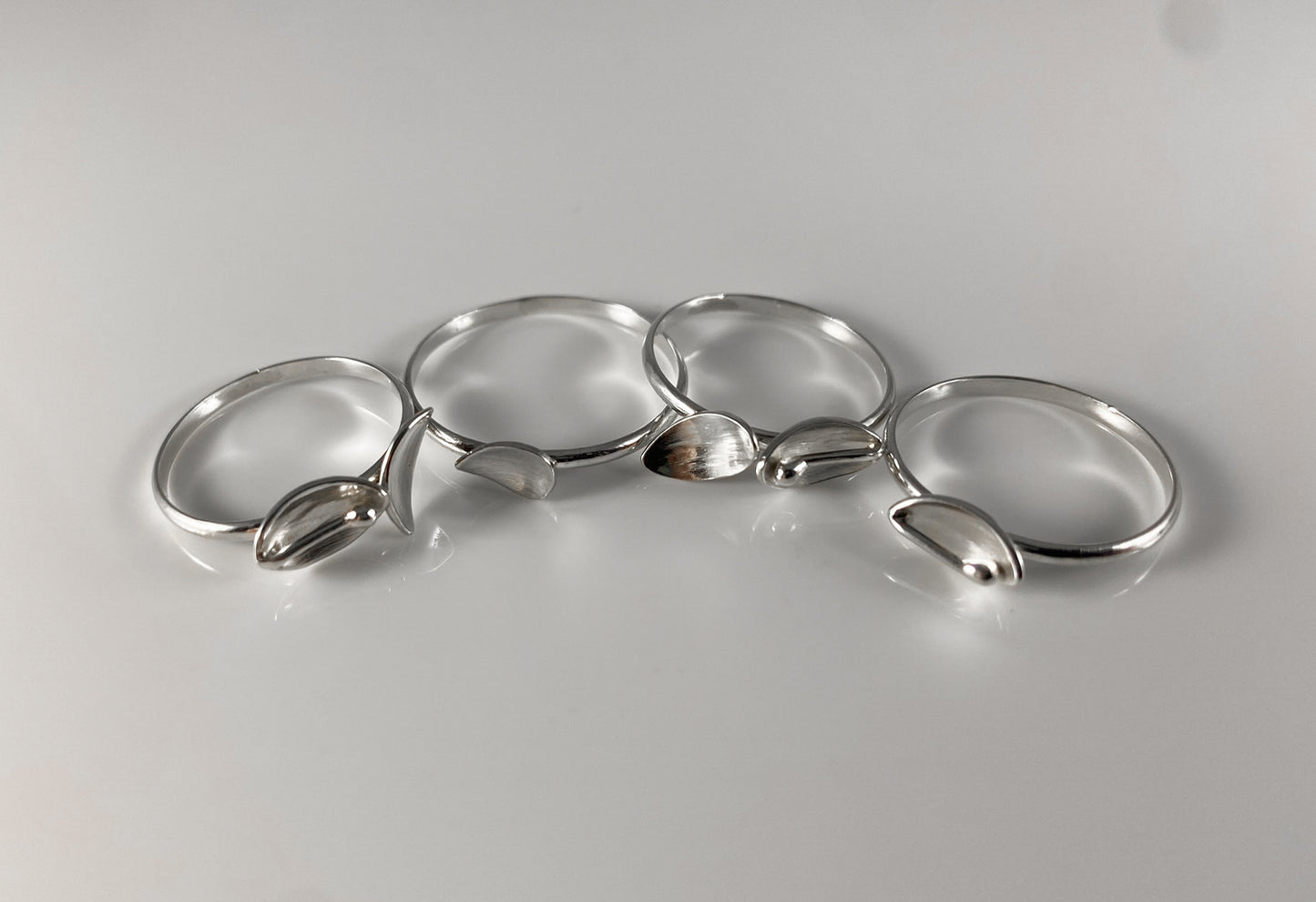 Sterling Silver Petal Rings