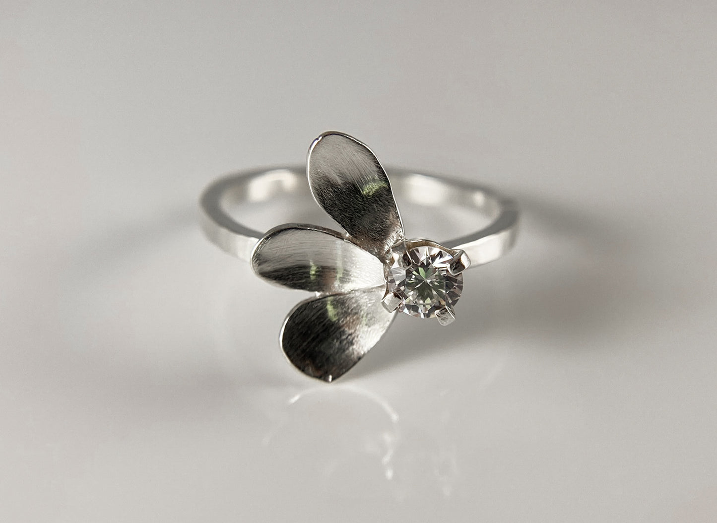 Petal Ring with Cubic Zirconia