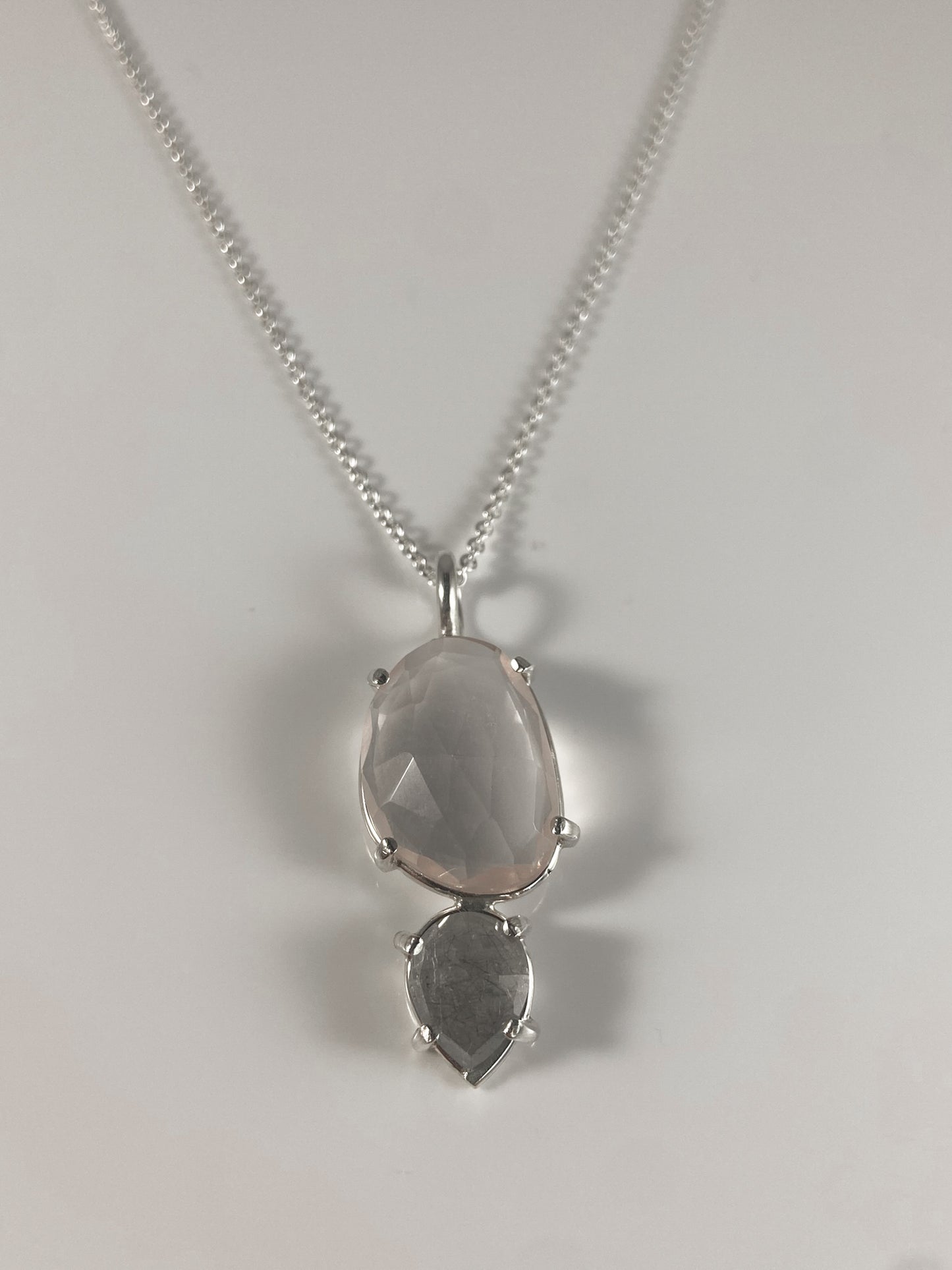 Rose Quartz and Rutilated Quartz Necklace