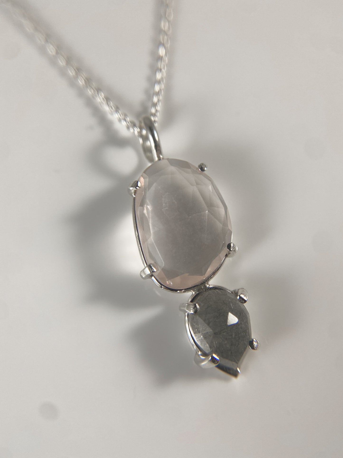 Rose Quartz and Rutilated Quartz Necklace