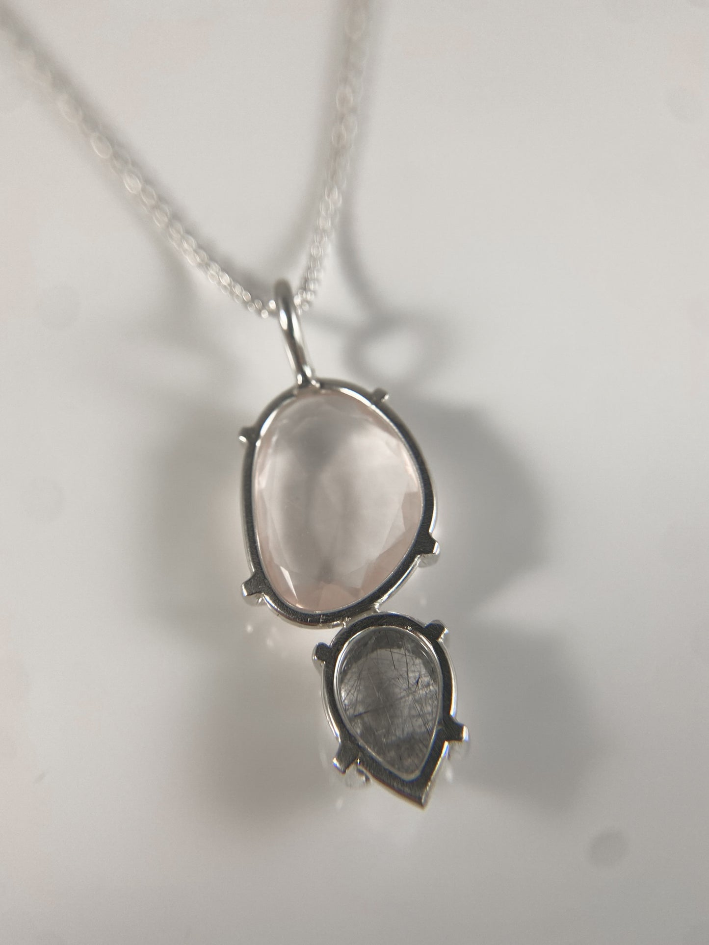 Rose Quartz and Rutilated Quartz Necklace