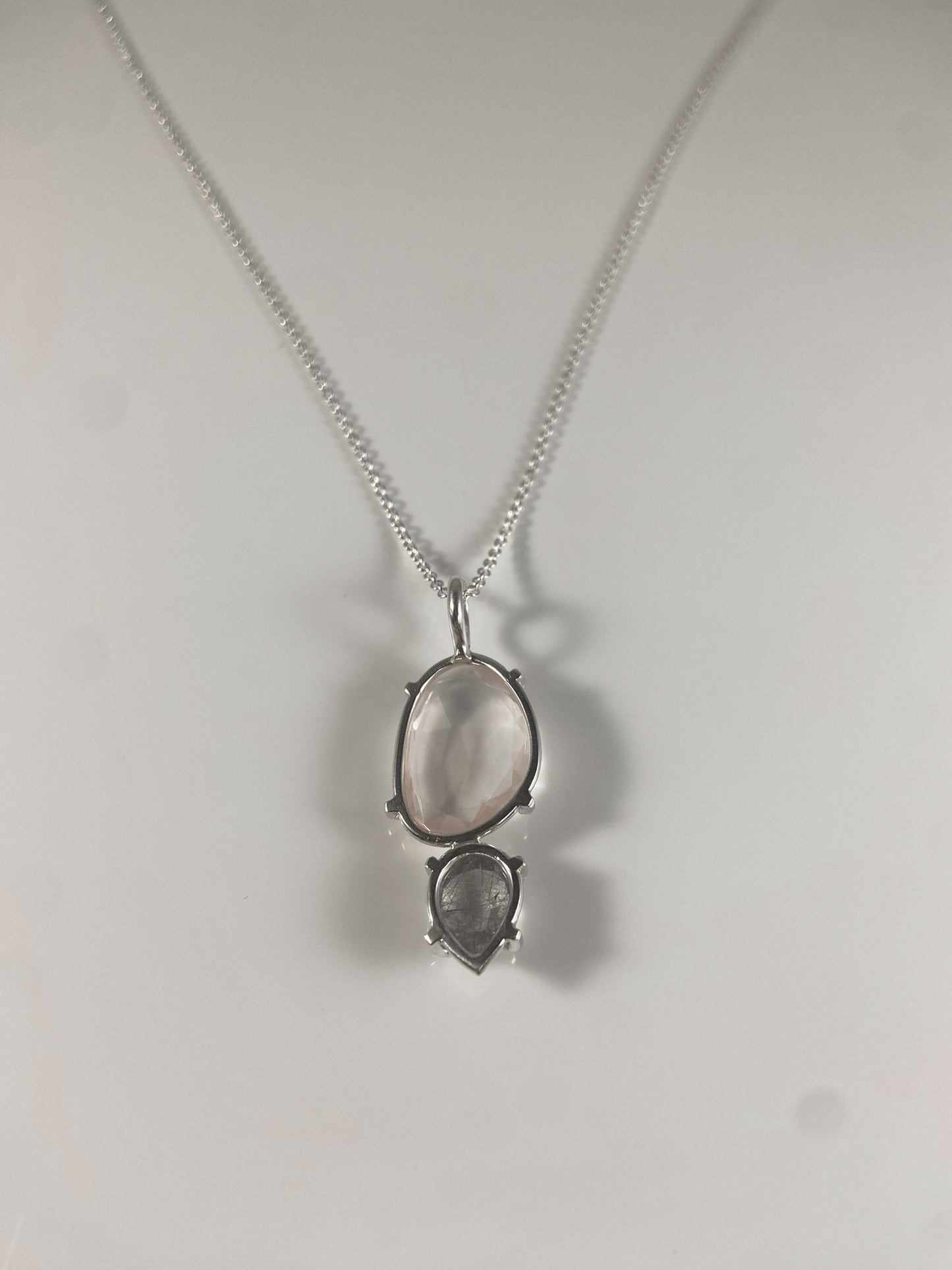 Rose Quartz and Rutilated Quartz Necklace