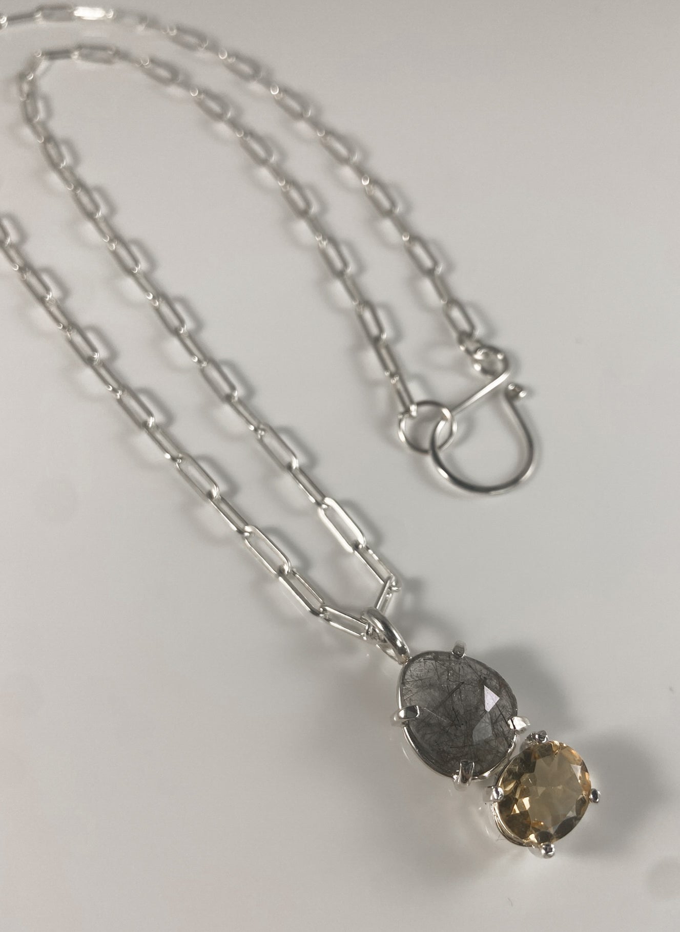 Rutilated Quartz and Citrine Necklace
