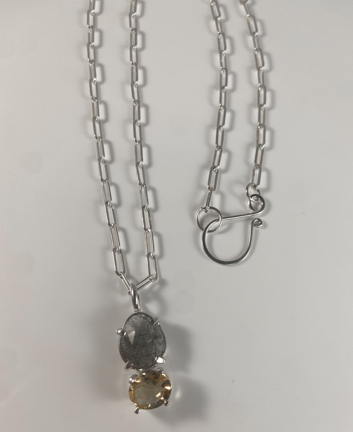 Rutilated Quartz and Citrine Necklace