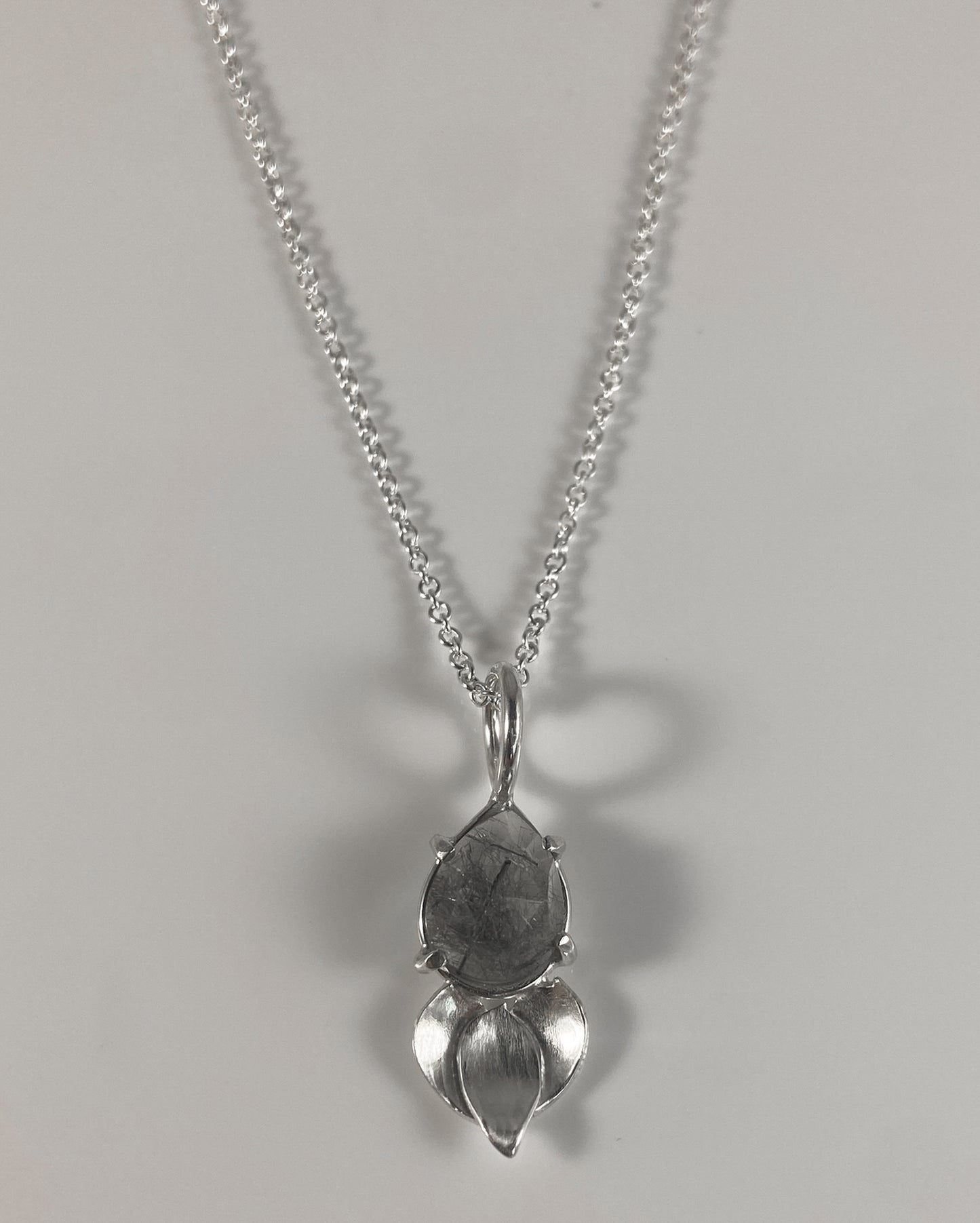 Rutilated Quartz Necklace with Petals