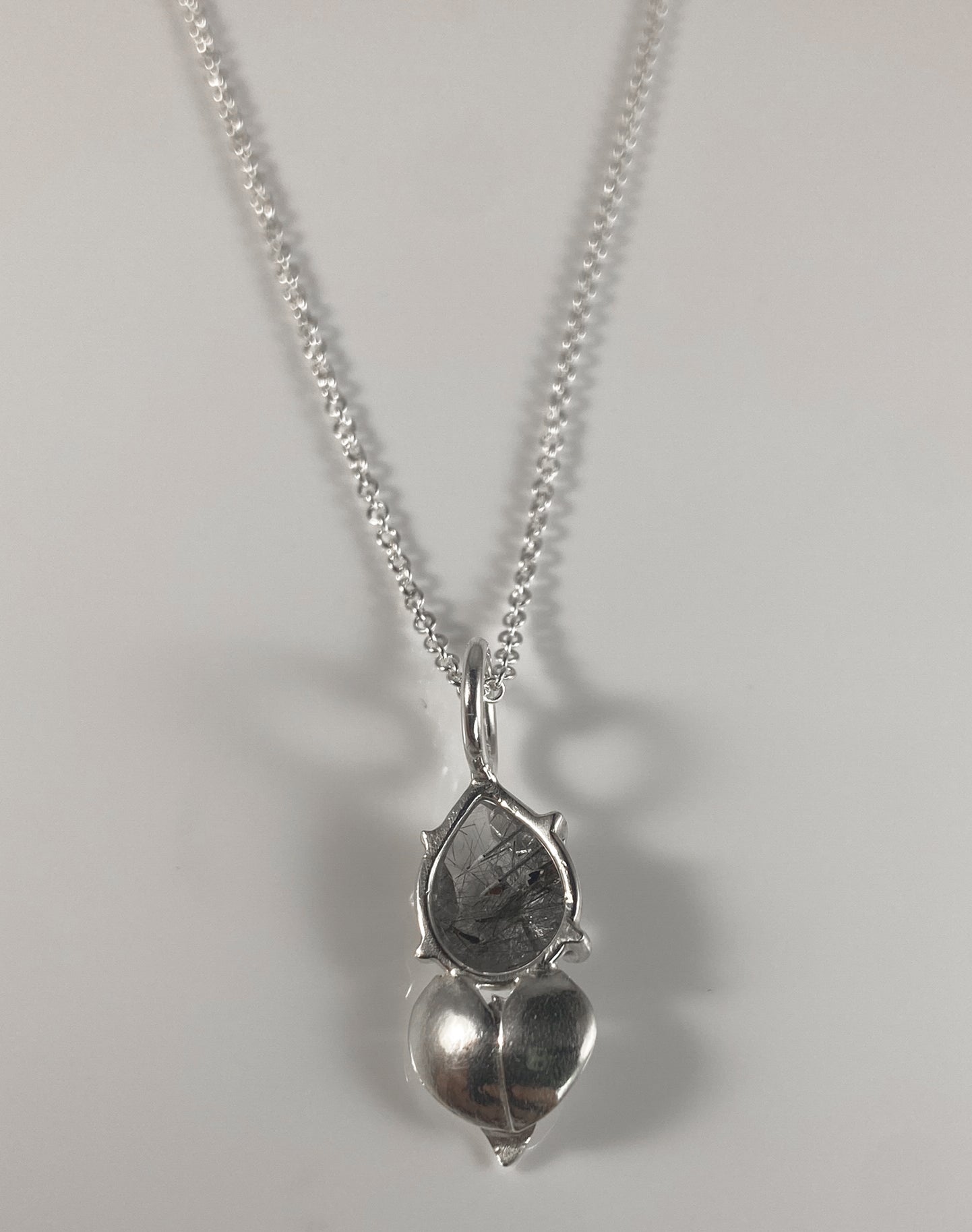 Rutilated Quartz Necklace with Petals