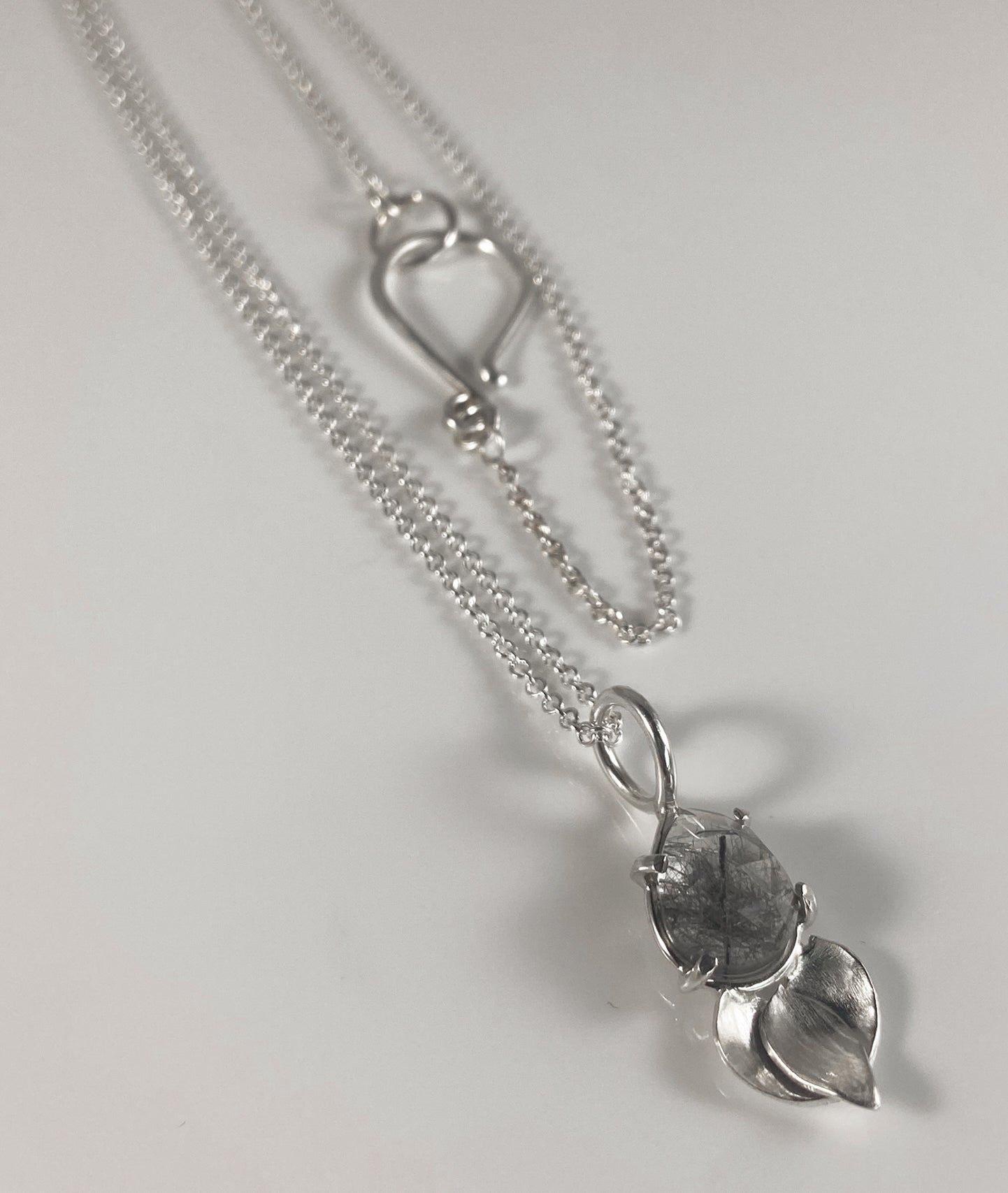 Rutilated Quartz Necklace with Petals