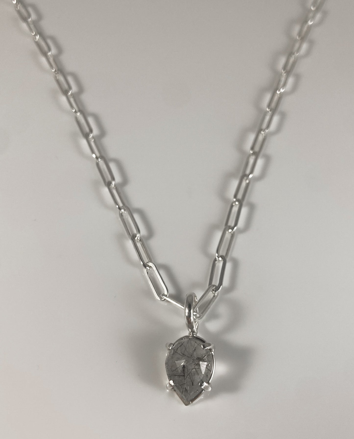 Pear Shaped Rutilated Quartz Necklace