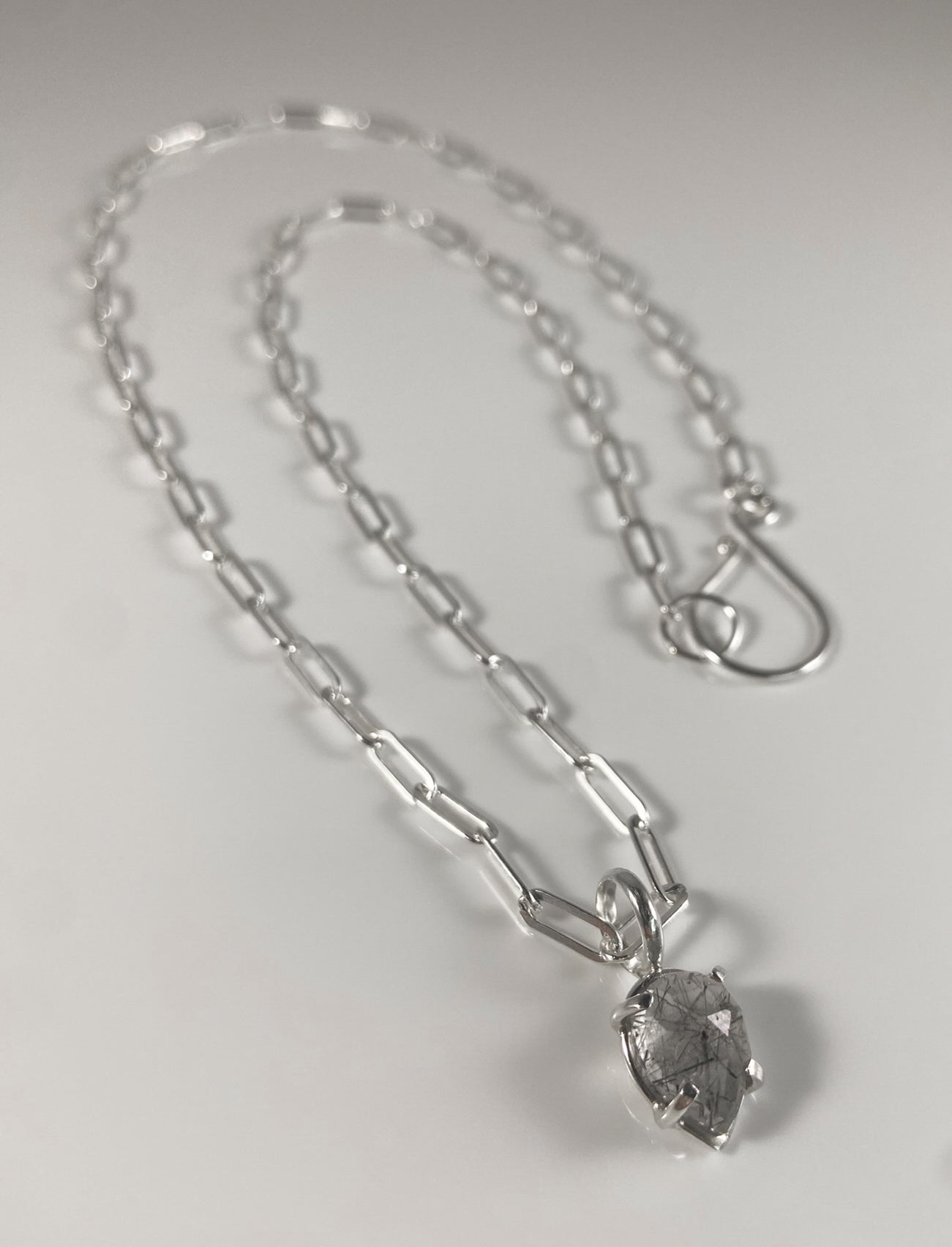Pear Shaped Rutilated Quartz Necklace