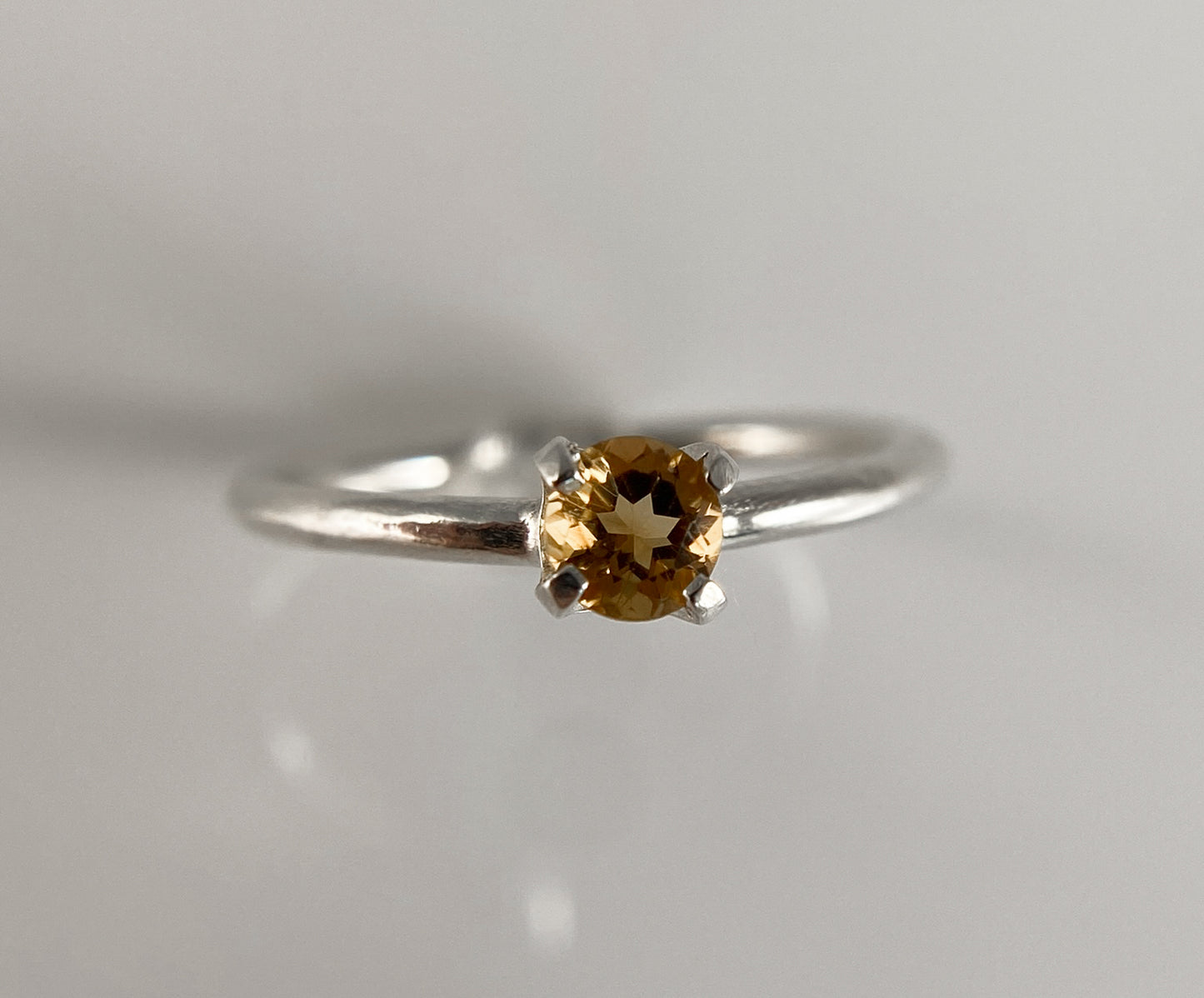 Solitaire Citrine Ring