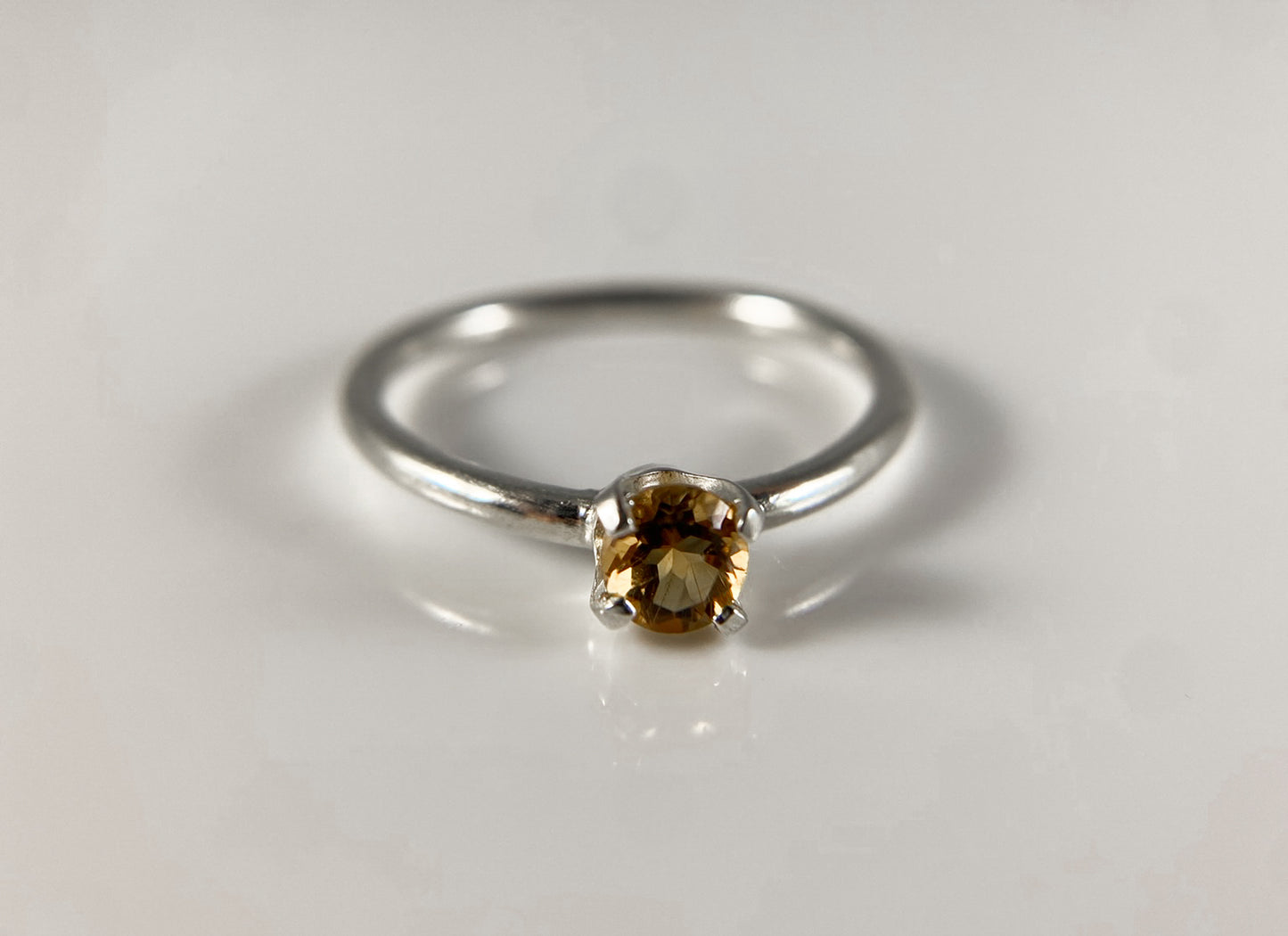 Solitaire Citrine Ring