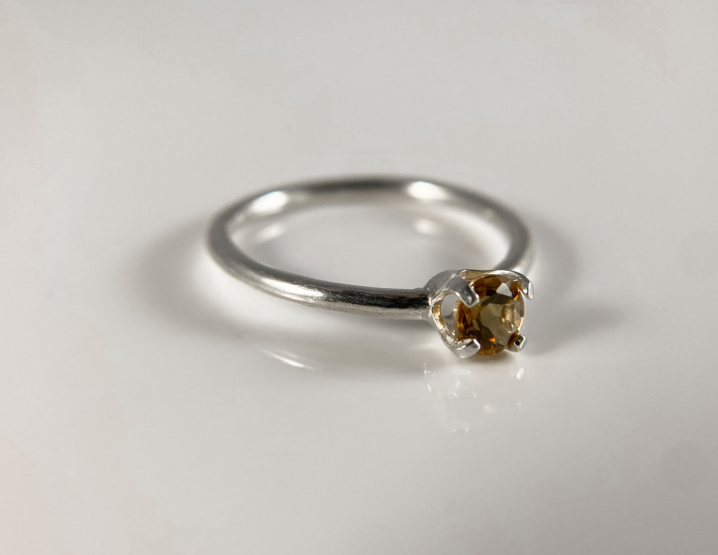 Solitaire Citrine Ring