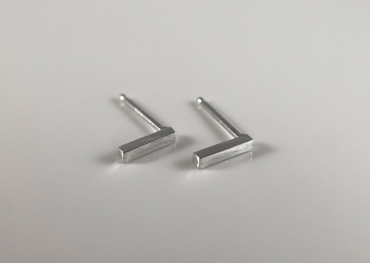 Sterling Silver Dainty Bar Stud Earrings