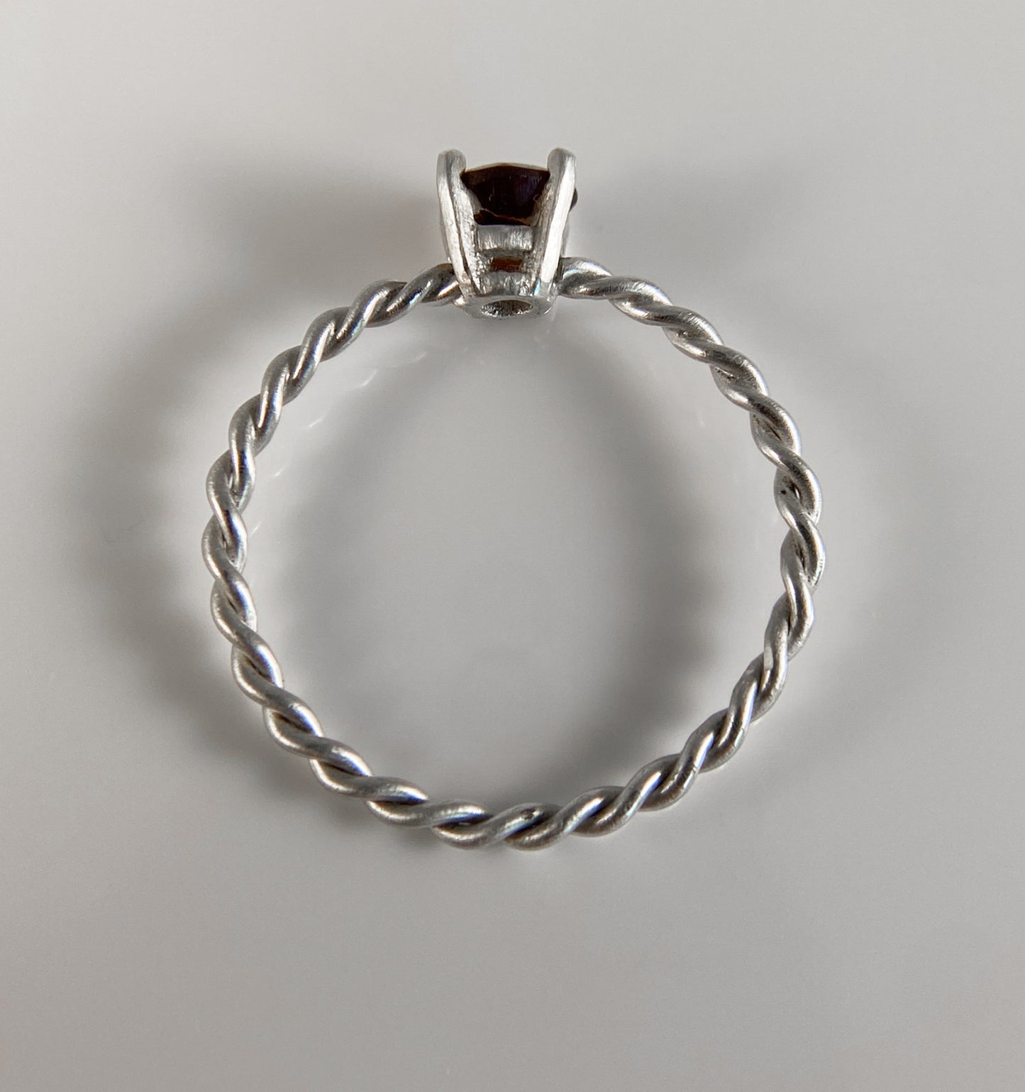 Solitaire Garnet Ring