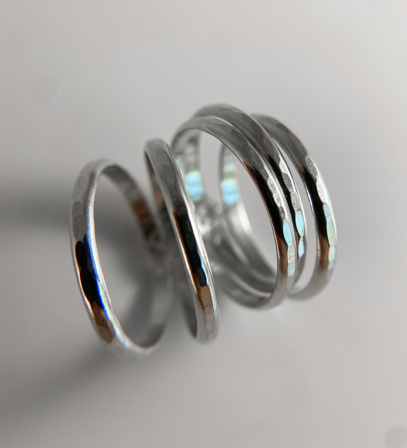Hammered Sterling Silver Rings