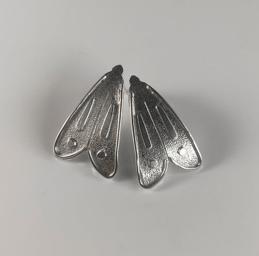 Moth Inspired Sterling Silver Earrings