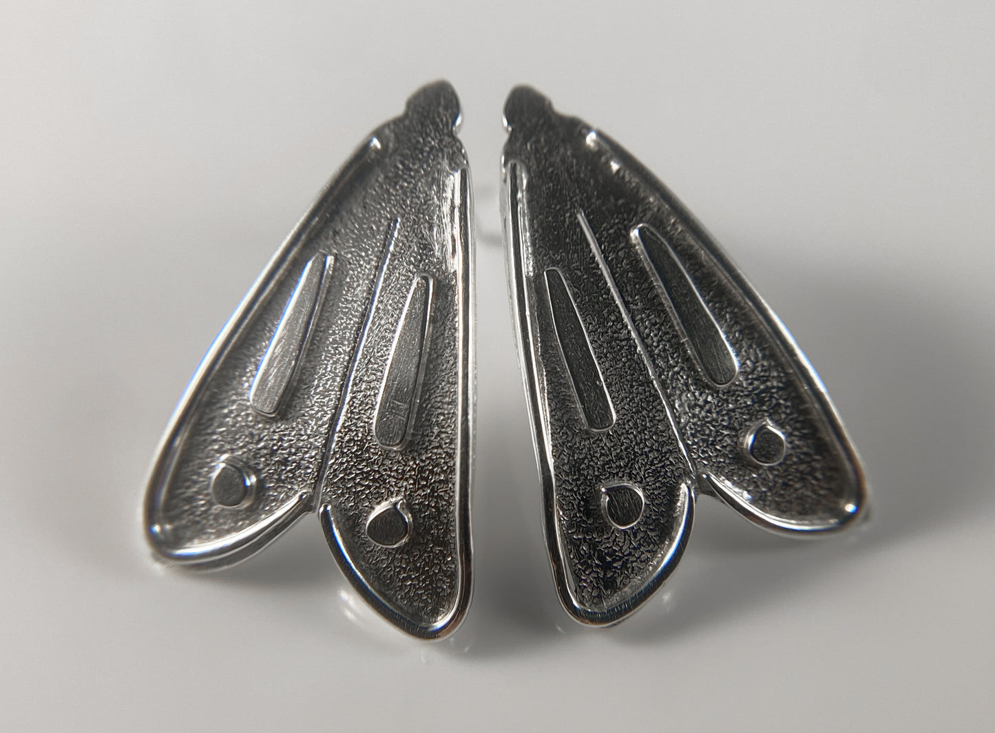 Moth Inspired Sterling Silver Earrings