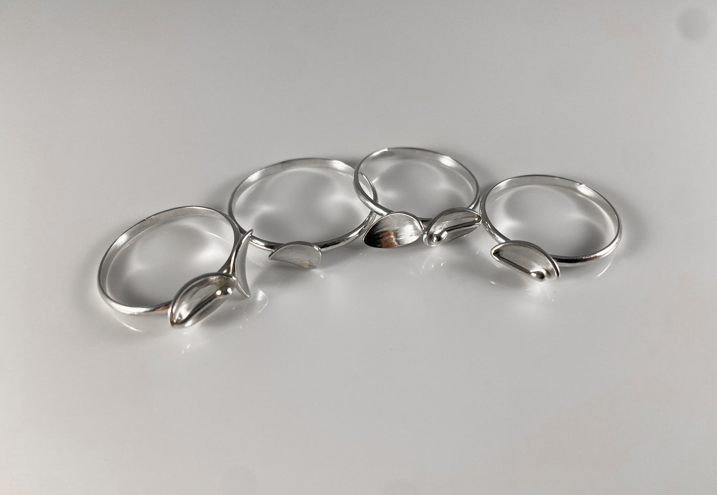 Sterling Silver Petal Rings