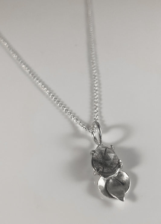 Rutilated Quartz Necklace with Petals