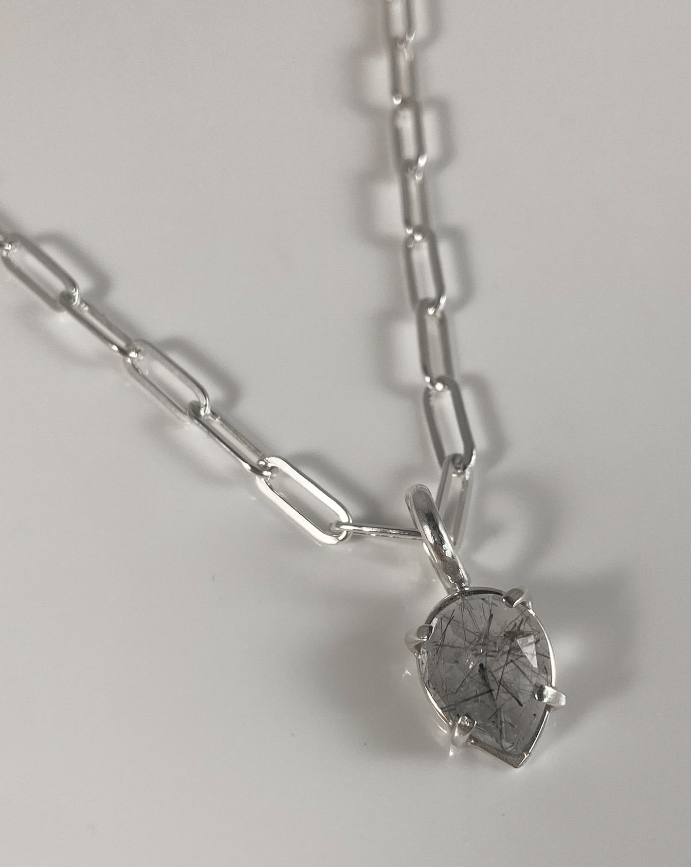Pear Shaped Rutilated Quartz Necklace