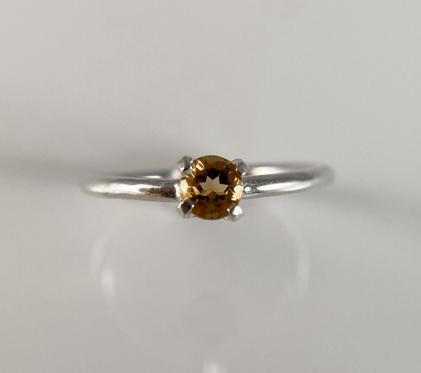 Solitaire Citrine Ring